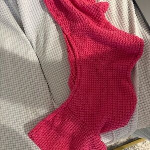 SHEIN Vibrant Pink Waffle-Knit Scarf